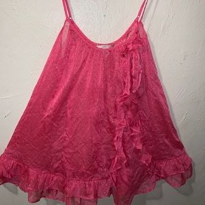 ADORABLE Pink ruffle teddy w/silver dots from VS!